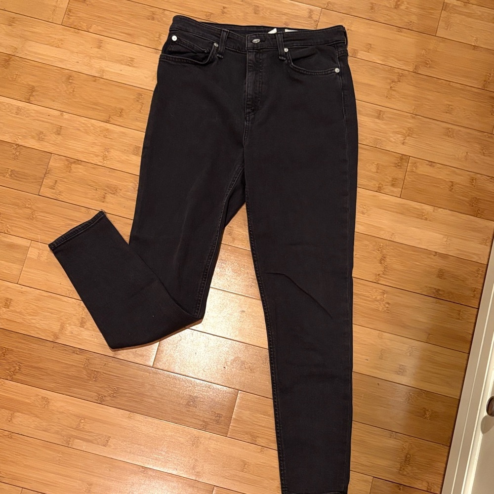 rag & bone Women's Black High-Rise Skinny Jeans
